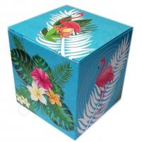 Коробка для кружки "Фламинго с цветами", КП-025
